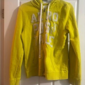 Aeropostale Bright Yellow Zip-Up Hoodie